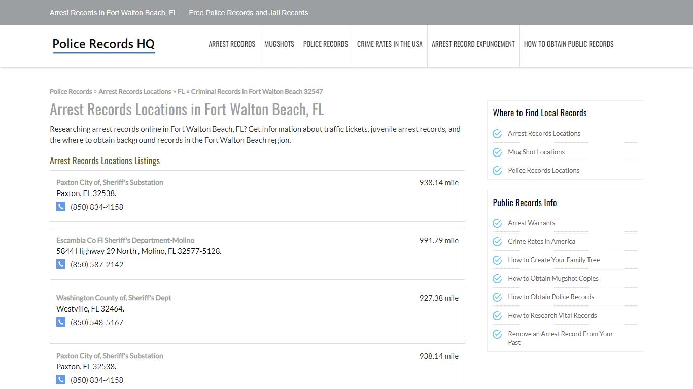 Arrest Records in Fort Walton Beach, FL - Free Police Records and Jail ...