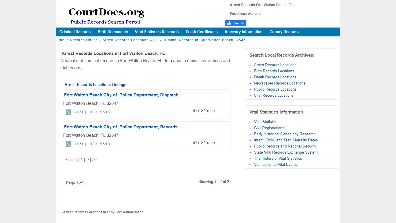 Arrest Records Fort Walton Beach, FL - Free Arrest Warrants