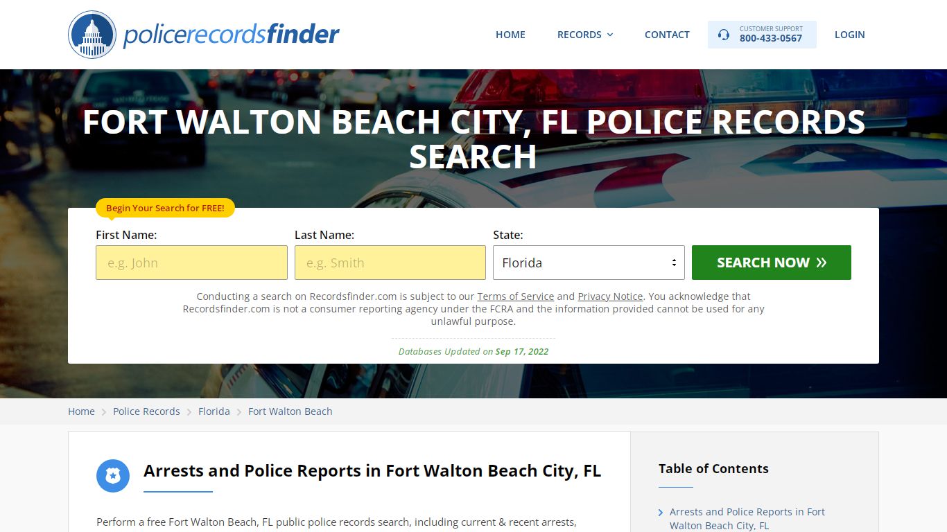 FORT WALTON BEACH CITY, FL POLICE RECORDS SEARCH - RecordsFinder